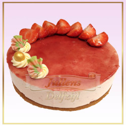 Aardbeien cheesecake taart